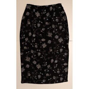 Hillard & Hanson 90s Vintage whimsigoth floral black skirt